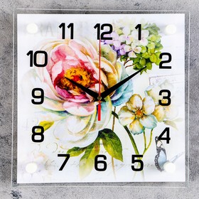 Часы настенные, серия: Цветы, "Цветы", 25х25 см  микс