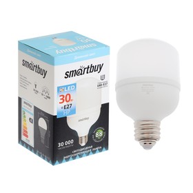 Лампа cветодиодная Smartbuy, E27, 30 Вт, 4000 К, дневной белый свет, переходник на E40-E27