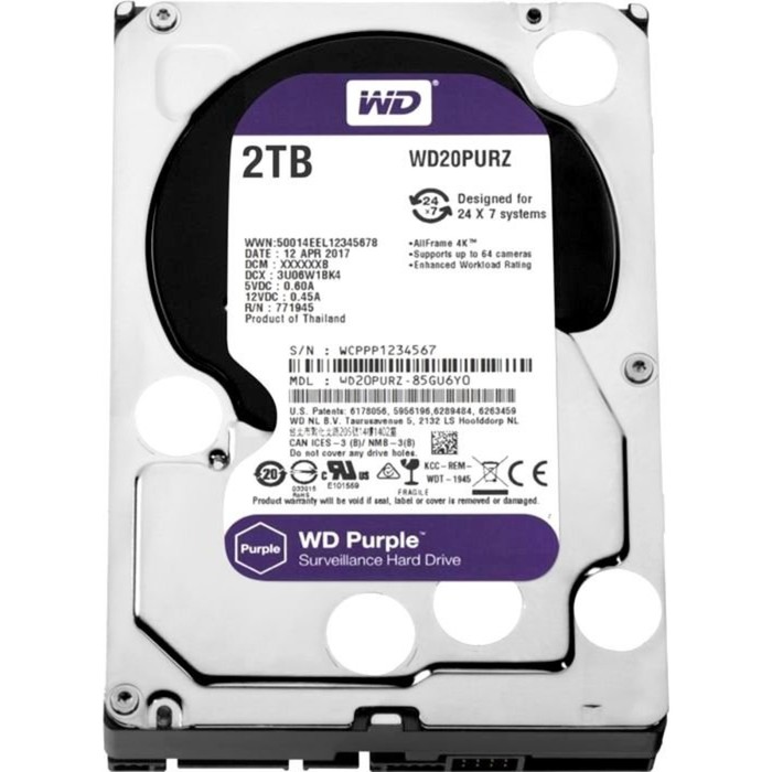 Жесткий диск WD Purple Video 2Tb (WD20PURZ) SATA-III