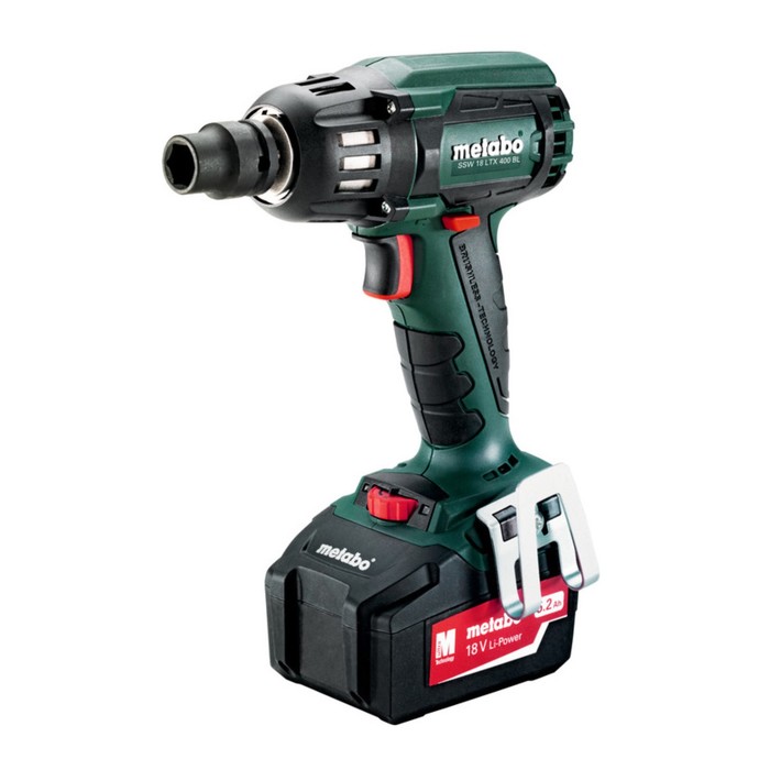 Гайковерт Metabo SSW 18 LTX 400, акк. 18В, 2х5.2Ач, 400Нм, 0-2150 об/мин, 1/2&quot;