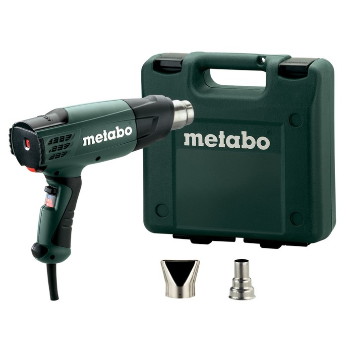 Фен Metabo HE 20-600, 2000 Вт, t=50/50-600°C, 2.2 м кабель, кейс, 2 насадки