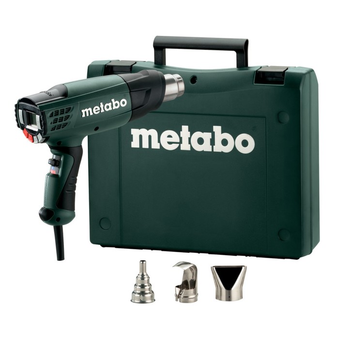 Фен Metabo HE 23-650, 2300Вт, t=50/50-650°C, 4м кабель, кейс, 3 насадки, ЖК-дисплей