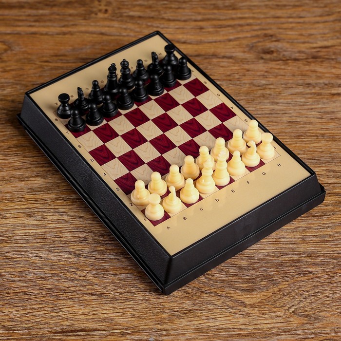 Игра настольная &quot;Шахматы малые&quot;, с ящиком, магнитная, в коробке, 17х12 см