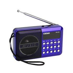 Радиоприемник "Сигнал" РП-222, 220 В, аккумулятор 400 мАч, USB, SD, дисплей