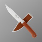 Ungainly knife in sheath, blade 11.5 cm, handle 10 cm, wood