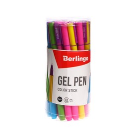 Ручка гелевая 0,5 мм Berlingo Color Stick, стержень чёрный, корпус микс