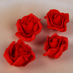 Набор цветков-бантов из фоамирана,  D=5 см, 4 шт, красный