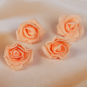 Набор цветов для декора из фоамирана, D=5 см, 4 шт, персиковый