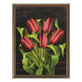 Картина "Бордовые тюльпаны" 33*43 см