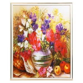 Картина "Разноцветные цветы" 42*52 см