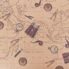 Бумага упаковочная крафтовая «Карта странствий», 50 × 70 см 2791547