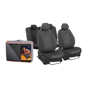 Авточехлы Airline ACCS-L-30 "Лима", Hyundai Solaris, Kia Rio 2017-, 12 предметов, экокожа, черный 2995307