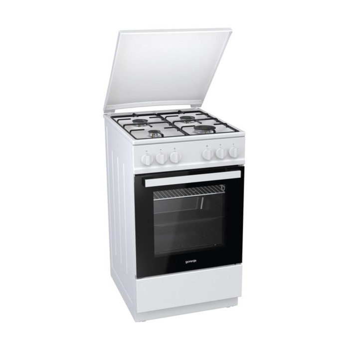 Плита газовая Gorenje GN5112WJ-B, 4 конфорки, 71 л, газовая духовка, белая