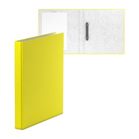 Папка на 2 кольцах А4, ErichKrause Neon, 35 мм, 1750 мкм, ламинированная, твердая обложка, жёлтая
