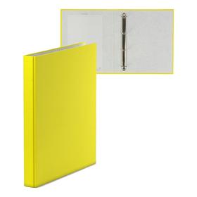 Папка на 4 кольцах А4, ErichKrause Neon, 35 мм, 1750 мкм, ламинированная, твердая обложка, желтая