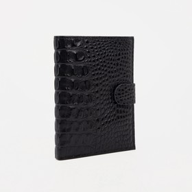 Wallets (male / female) 3 in1, section for banknotes, for cards, for coins, section for auto documents + passports, color crocodile black