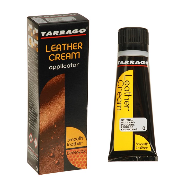 Крем для обуви Tarrago Leather Cream 000, ТС087/75-000, нейтральный, туба с губкой, 75 мл