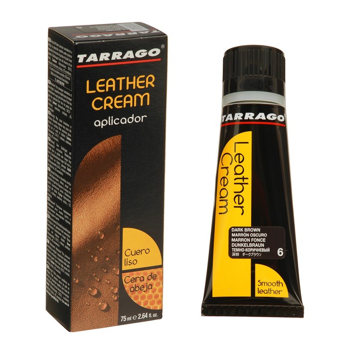 Крем для обуви Tarrago Leather Cream 006, ТС087/75-006, Темно-коричневый, 75 мл