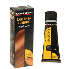 Крем для обуви Tarrago Leather Cream 018, цвет чёрный, туба с губкой, 75 мл