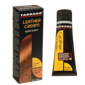 Крем для обуви Tarrago Leather Cream 039, цвет средне-коричневый, туба с губкой, 75 мл