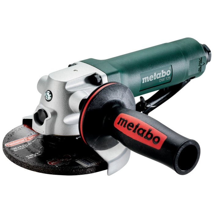 Угловая шлифмашина Metabo DW 125, пневматическая, 125 мм, 500 л/мин, 6,2 бар, 10000 об/мин