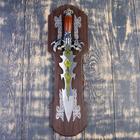 Сувенирный меч на планшете, резное лезвие с рисунком, когти орла на рукояти, клинок 41 см - фото 872812