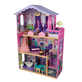 Деревянный домик Барби «Особняк мечты», с мебелью 13 элементов