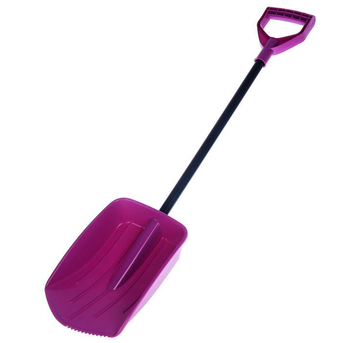 Лопата автомобильная пластиковая, ковш 280 × 190 мм, длина 80 см, без планки, с ручкой, розовая