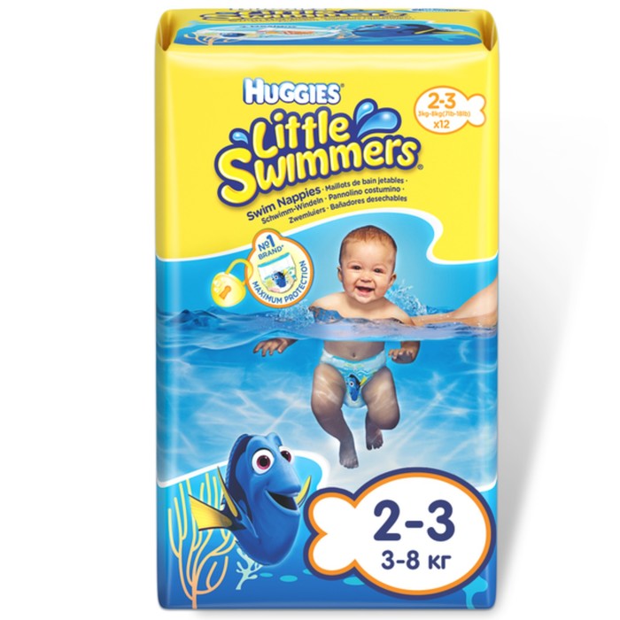 подгузники Little Swimmers для плавания размер 2-3 (3-8 кг.) 12 шт.