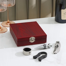 Набор для вина "Президент", 4 предмета: открывашка, пробка, кольцо, резец для фольги