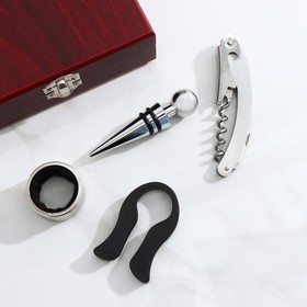 Wine set "President" of 4 items: opener, stopper, ring, cutter for foil