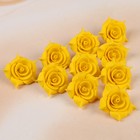 Набор цветов для декора из фоамирана, D=3 см, 10 шт, жёлтый - фото 1451082