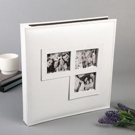Фотоальбом на 400 фото 10х15 см "Семья" в коробке кожзам белый 35х33,5х5,3 см