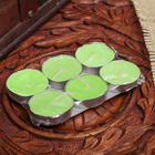 Набор свечи в гильзе "Платинум" 6 шт зелёный чай и фрукты 10х6х1 см - фото 6587728