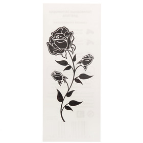Татуировка на тело "Черная роза" 5,6х12 см