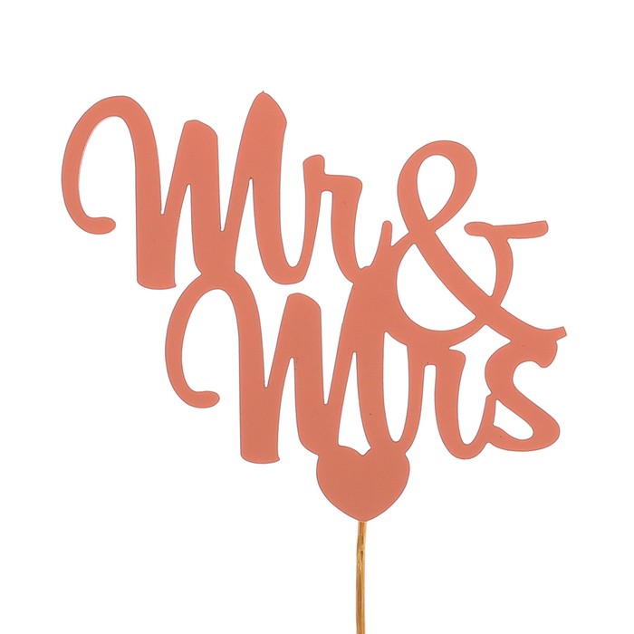 Топпер «Mr&Mrs», розовый, 11х9,5 см