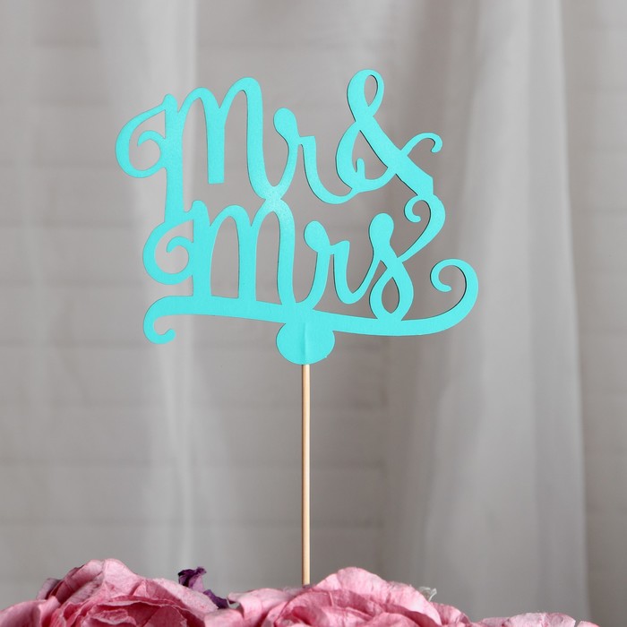 Топпер «Mr&amp;Mrs», мятный, 11х9 см