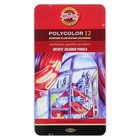 Карандаши художественные мягкие K-I-N 3822 PolyColor, 12 цветов, в металлическом пенале Карандаши художественные мягкие K-I-N 3822 PolyColor, 12 цветов, в металлическом пенале