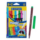 Фломастеры 10 цветов 3.9 мм Centropen 2549 Magic, линия 1,8 мм, меняют цвет, 8 цветов + 2 поглатителя, картонная упаковка 2468412 - фото 7038316