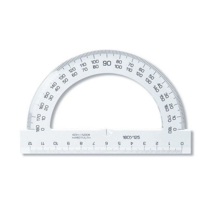 Транспортир K-I-N 180/125, прозрачный