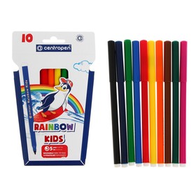 Felt pens Centropen Rainbow Kids 7550/10, 1.0 mm, 10 colors, in a plastic envelope. 