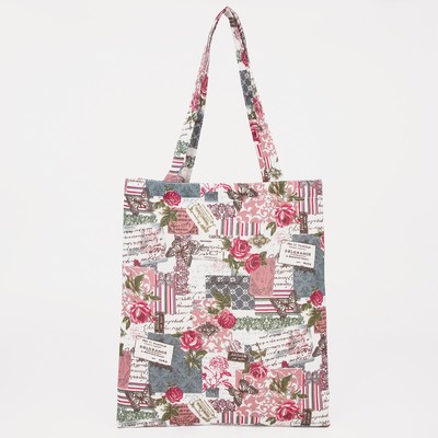Bag textile "Floral Paradise", the zipper, no padding, color milk