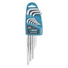 Набор ключей имбусовых Gross, TORX-TT, 9 шт., T10-T50, S2, сатинированные Набор ключей имбусовых Gross, TORX-TT, 9 шт., T10-T50, S2, сатинированные