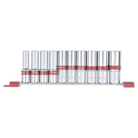 Набор удлиненных торцевых головок Matrix, 1/2", 6-ти гранные, CrV, 10 шт., 10-22 мм 3052128