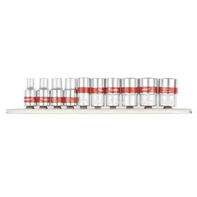 Набор торцевых головок Matrix, 1/4", 12-ти гранные, CrV, 10 шт., 4-13 мм 3052132