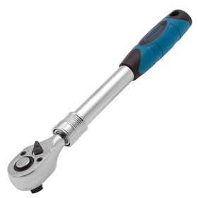 Трещотка GROSS, телескопическая, 1/2", 305-445 мм, CrV, хромир., 2-х комп. рукоятка 3052177