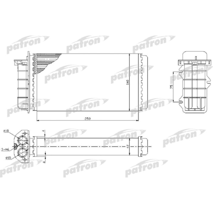 Радиатор отопителя Patron PRS2024