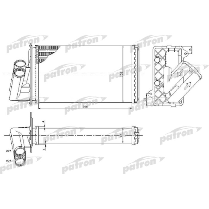 Радиатор отопителя Patron PRS2070