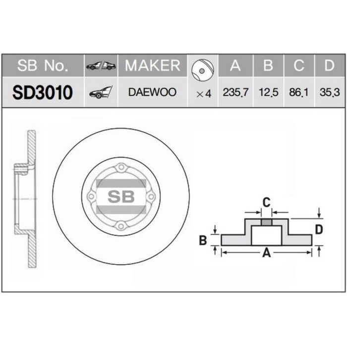 Диск тормозной HI-Q SD3010