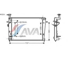 Радиатор системы охлаждения  AVA QUALITY COOLING HY2211 3042909